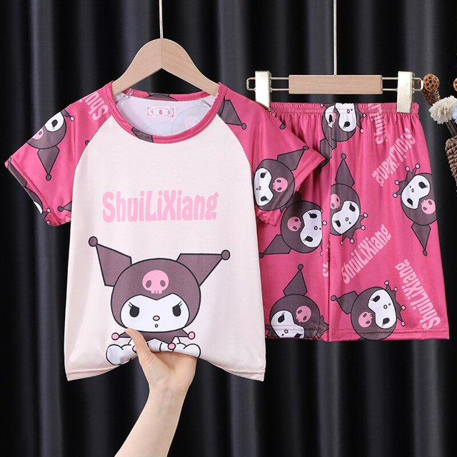 Conjunto de pijama de dibujos animados de Pikachu para niños y niñas, ropa de dormir de manga corta de Pokémon, Jersey, ropa de dormir para el hogar, Verano qym unisex
