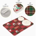 thumbnail image 4 of Christmas Cute Santa Claus Snowman Deer Dish Drying Mat Reversible Microfiber Kitchen Dish Mat Super Absorbent Dish Drainer Mat for Kitchen Counter, 18"x24", 4 of 7