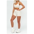 thumbnail image 2 of PISONIC Two Piece Workout Sets for Women Color Block Sports Bra and High Waist Shorts Gym Yoga Active Wear Outfits, 2 of 5
