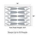 thumbnail image 6 of Outbound QuickCamp 10 Person Cabin Tent with Rainfly and Carry Bag, Blue, 6 of 11