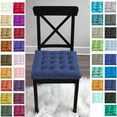 thumbnail image 3 of My Infinity Store 16" Plush Square Tufted Chair Pad/Cushions Tie-Backs (Navy Blue, 2 Piece), 3 of 5