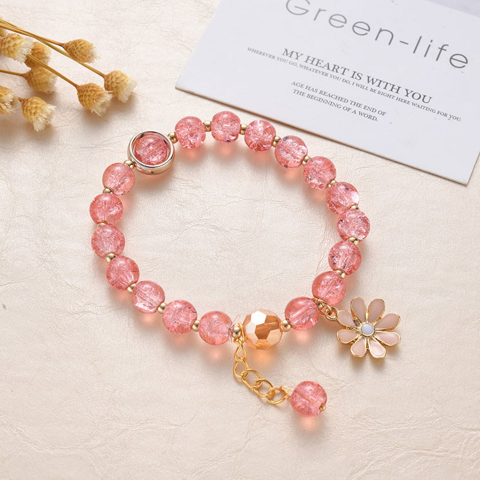 Colorful Flower Charm Bracelets Set Handmade Crystal Beaded Daisy Bracelets for Women Girls Jewelry Style 4 Walmart