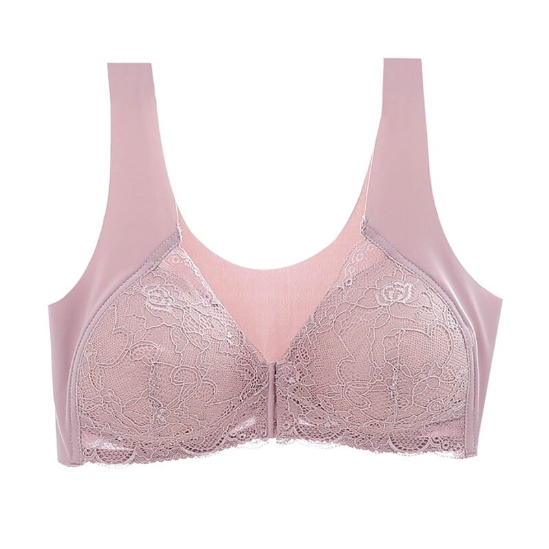 Wisremt8920 Women Adjustable Seamless Bras Sports Front Closure Elastic Vneck Push Up