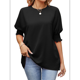 thumbnail image 2 of Blusas Elegantes e Informales para Mujer, Cuello , Mangas 3/4 y Puños Fruncidos. Negro XL, 2 of 8