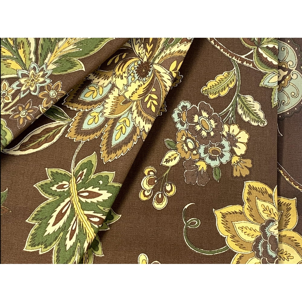 Waverly Inspirations 100 Cotton Duck 45" Width Dark Floral Cocoa Color