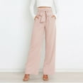 thumbnail image 5 of Baqcunre Women Solid Color Thin Belt Design Sense Workplace Suit Pants,Color Pink,Size S-XL, 5 of 9