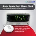 thumbnail image 7 of Sonic Alert - Sonic Bomb Dual Alarm Clock, Bed Shaker Vibrator with Large Digital Display - Silver, 7 of 7