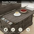 thumbnail image 4 of LAUSAINT HOME Lift Top Coffee Table, Wood Square Center Table with Large Hidden Storage Compartment, Gray, 4 of 12