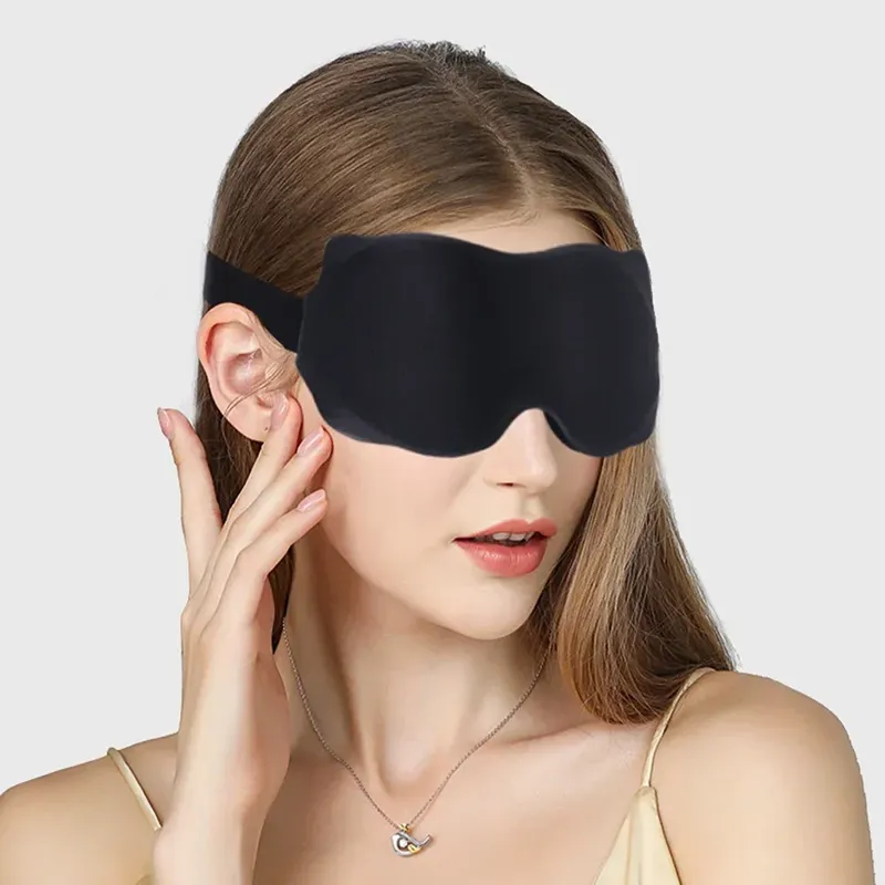 3D Memory Foam Silk Sleep Mask Soft Eye Patches Comfort Three Dimensiona Design Face Sleeping Mask Eyeshade Breathable Women Men