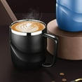 thumbnail image 5 of TAIWO Vacuum-Insulated Coffee Mug 400ml with Lid and Handle, Stainless Steel, Black, 5 of 5