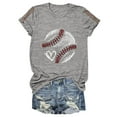 thumbnail image 5 of Gray Women's Short Sleeve T-shirt, Women Daily Casual Printed Short Sleeve O Neck T Shirt Tops,Women's Short sleeve T-shirt XXL, 5 of 6