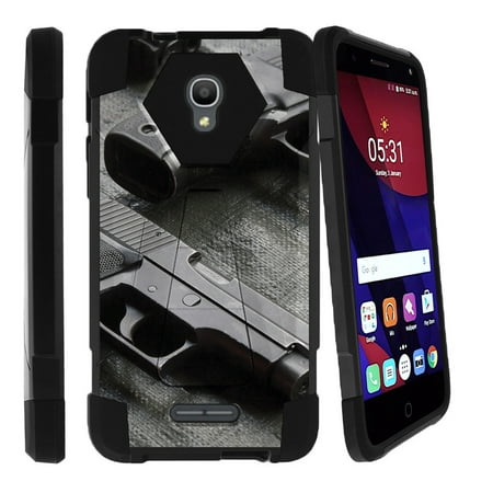 Alcatel One Touch Fierce 4 and Pop 4 Shock Fusion Heavy Duty Dual Layer Kickstand Case -  (Iron Butterfly Light And Heavy The Best Of)
