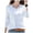 White, variant on Womens Shirts Pullover V Neck Long Sleeve Nylon Spandex Tops Solid Color Summer Trendy Shirts for Women
