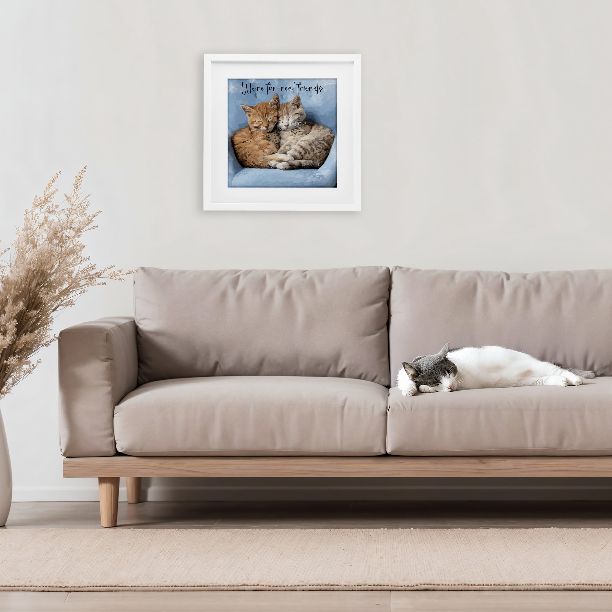 Stupell Industries We're Fur-Real Friends White Framed Print Under Glass, design by Kim Curinga