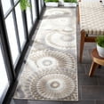 thumbnail image 3 of SAFAVIEH Cabana Brynn Floral Indoor/Outdoor Runner Rug, Grey/Ivory, 2'2" x 11', 3 of 13