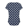 thumbnail image 3 of yillto Womens V Neck Shirts Short Sleeve Polka Dots Tops Loose Casual Tunic Blouses Summer Fashion Tunics, 3 of 5