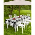 thumbnail image 4 of Boanket Outdoor Tablecloth with Umbrella Hole for Patio/Picnic/Party/Camping, Sage Green Black Plaid Waterproof Table Cloth Rectangle Table Cover Washable, Farmhouse Green Black Checkered 60"x 102", 4 of 7