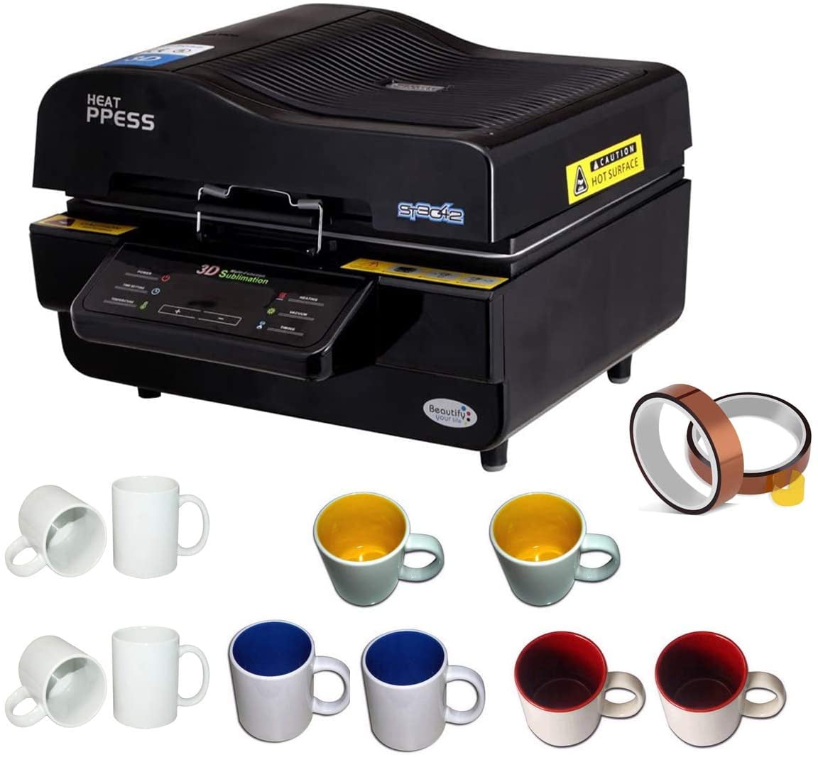 INTSUPERMAI 3D Vacuum Sublimation Heat Press Machine with 2 Rolls Tape