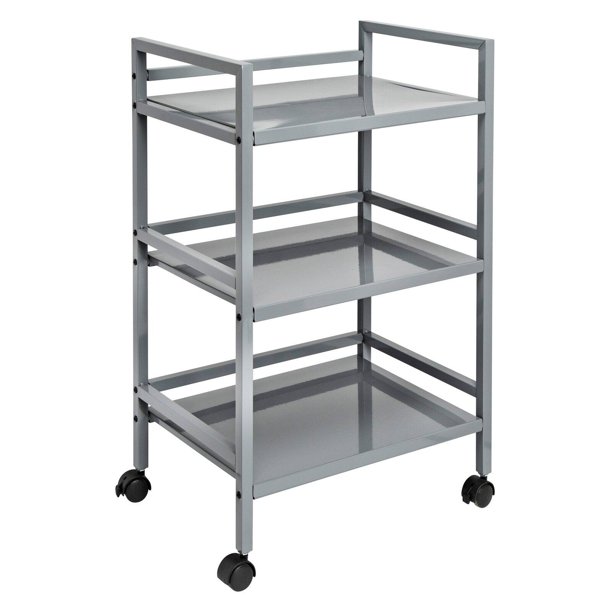 Honey Can Do 3Tier Steel Rolling Cart with 2 Locking Wheels