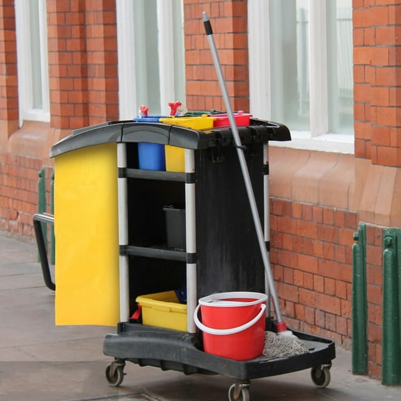 Hemoton High Capacity Cleaning Bag For Housekeeping Cart Housekeeping Cart Bag Wagons Carts Storage Bag Cleaning Bag With Detachable Trolley