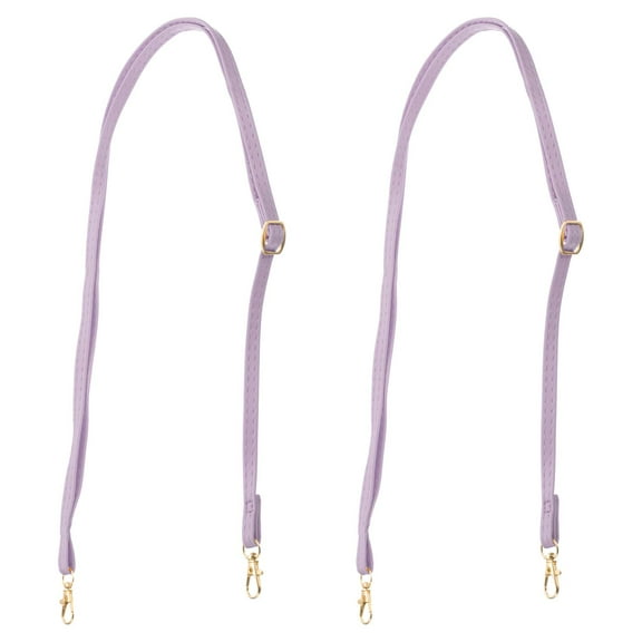 Uxcell Leather Purse Handle Strap 2 Pcs 51.2 inch Adjustable Length Handbag Strap Replacement DIY Purple