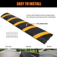 thumbnail image 6 of Ataucjin 6Ft Rubber Speed Bumps 2 Pack, Heavy Duty Speed Bumps for Driveway Rubber Gravel Road Asphalt Parking, Modular Driveway Speed Bumps Cable Protector Ramp with 8 Bolts Spikes, 6 of 9