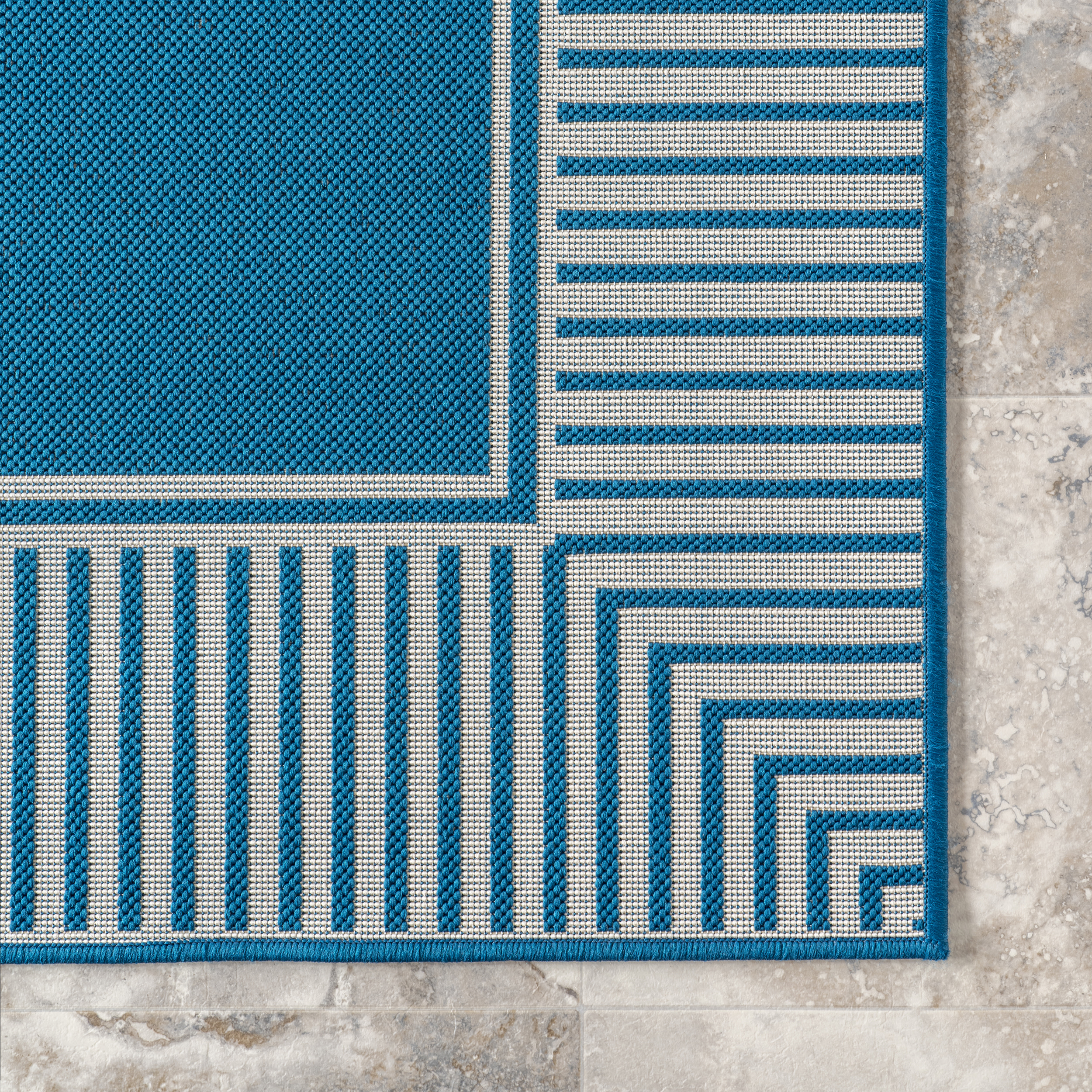 nuLOOM Asha Simple Border Indoor/Outdoor Area Rug, 8' x 10', Teal