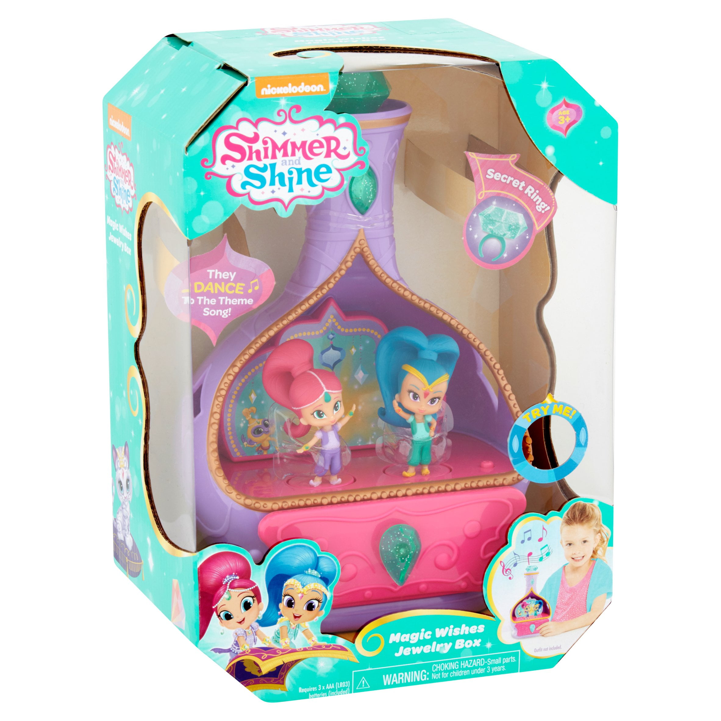 Shimmer and Shine Magic Wishes Jewelry Box Playset Song & Dance ss-1 