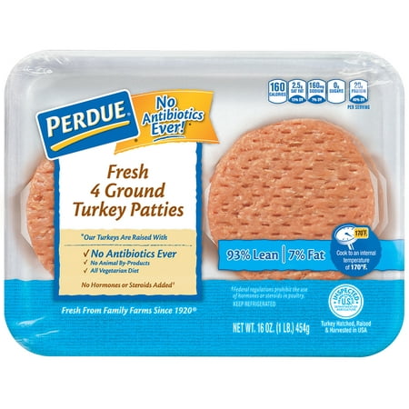 Perdue Fresh Ground Turkey Patties, 4 ct, 16 oz - Walmart.com