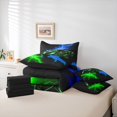 thumbnail image 6 of Manfei Neon Green Sports Car 7pcs Queen Bedding,Electric Spark Pattern Bedding Comforter Set Queen,Black Reversible, 6 of 7