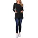 thumbnail image 2 of Suéteres de manga larga para mujer INSPIRE CHIC, túnicas sueltas, camisetas de punto casuales con bolsillos, S negro, 2 of 6