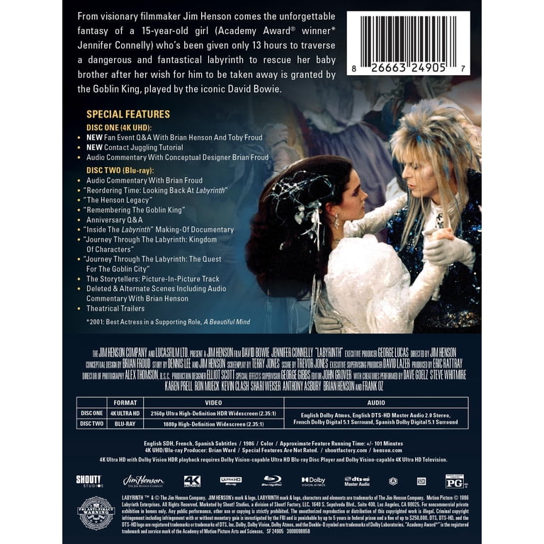 Labyrinth (1986) (Limited Edition Steelbook) (4K Ultra HD + Blu