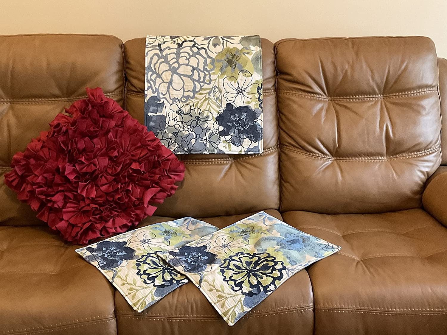 Headrest cover for furniture slipcover furniture protectors sofa covers chair pad recliner loveseats theater chairs office chairs RVs Blue Flower 17x27