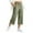 Army Green, variant on Womens Wide Leg Cropped Capri Pants Elastic High Waist Casual Pants Travel Loose Summer Pants with Pockets