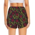 thumbnail image 2 of Lsque Burgundy Peony Flowers Printed Women's Running Shorts with Liner Pockets,Elastic Quick Dry Workout Athletic Gym Yoga Shorts,Womens High Waist Shorts-X-Large, 2 of 9