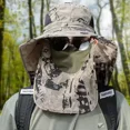 thumbnail image 2 of Bufanda de camuflaje para hombre, sombrero con protección solar, sombrero de pesca al aire libre, sombrero con protección para el cuello desmontable, gorra de béisbol transpirable, 2 of 5