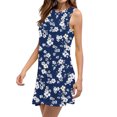 thumbnail image 4 of Blczomt Floral Womens Dresses Summer Casual Tank Dress Mini Sleeveless Sundress with Pockets Blue Women Beach Fashion, 4 of 9