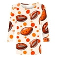 thumbnail image 4 of Gamivast Game Day Shirts Women Football Plus Size 3/4 Sleeve Football Graphic Shirt Vintage Soft Crewneck Tunic Top Funny Superbowl Outfits 2026, 4 of 5