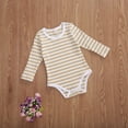 thumbnail image 3 of Baby Romper  Striped Pattern Long Sleeve Round Neck Button Closure Jumpsuit, 3 of 5