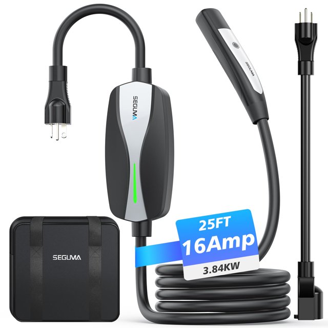 Cargador EV SEGUMA Level 1/2 para Tesla 16A con cable de 25 pies