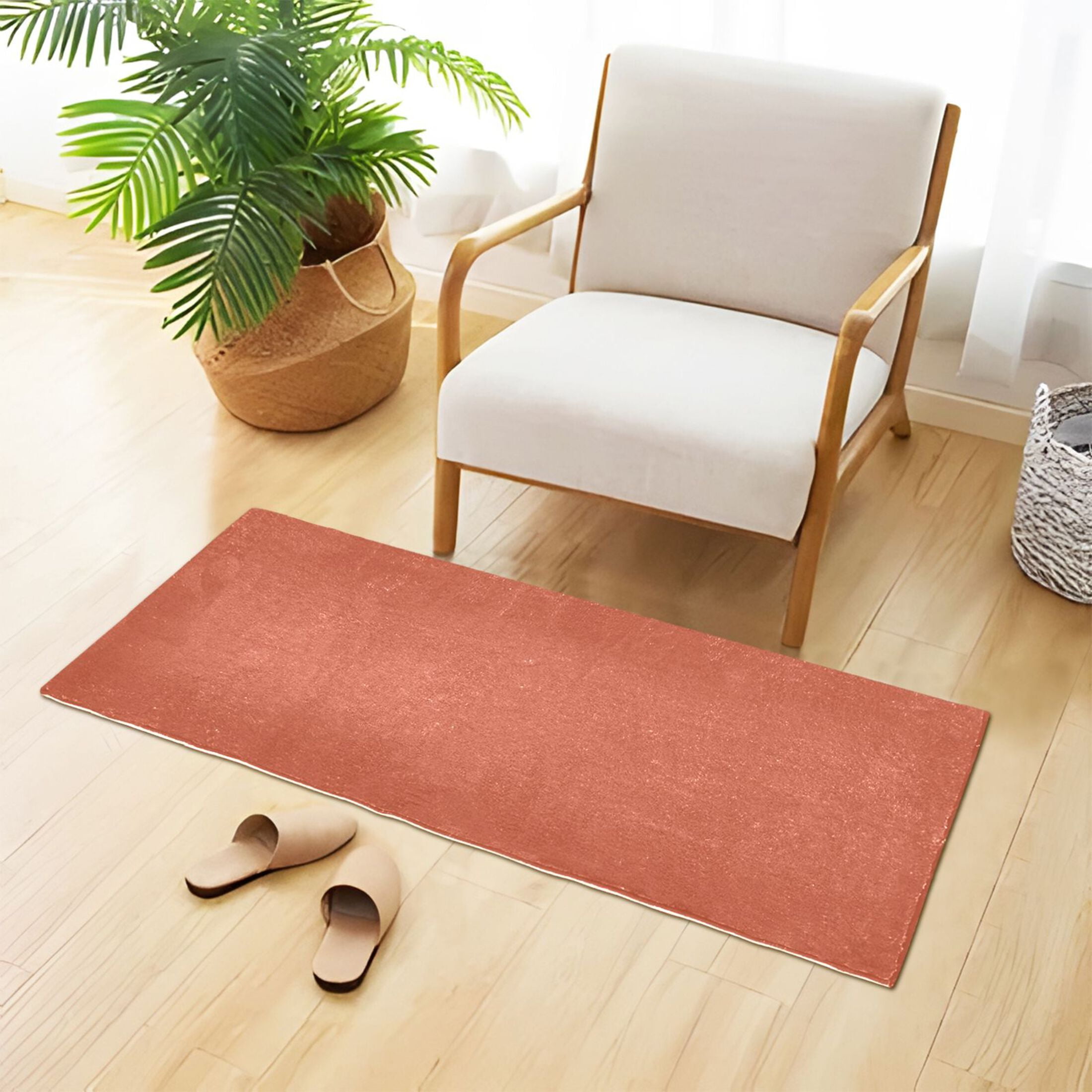 Rust Red Bath Mat 39x20 Non-Slip Bathroom Rugs Absorbent Soft Plush Quick Dry for Tub Shower Kitchen Home Decor