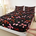 thumbnail image 4 of Erosebridal Bowknot Kids Bed Sheets, Cute Cherry King Sheets, 4-Piece, 4 of 5