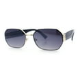 thumbnail image 6 of Womens Retro Dad Fashion Metal Rim Octagonal Rectangle Classy Sunglasses Gold - Smoke, 6 of 8