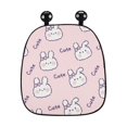 thumbnail image 1 of Car Cushion Set Ice Silk Cartoon Cute Rabbit Print Breathable Anti-skid Backstest Front And Rear Seat Cushion For Car Seat, 1 of 7