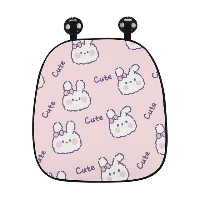 Car Cushion Set Ice Silk Cartoon Cute Rabbit Print Breathable Anti-skid Backstest Front And Rear Seat Cushion For Car Seat