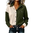 thumbnail image 2 of PFRNLFNo Boundaries Womens Corduroy Button Down Shirts Fall Loose Casual Long Sleeve Tops, 2 of 8