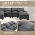 thumbnail image 3 of MOONMISS Chenille Upholstered U-Shaped Oversized four-seater Living Room Sectional Sofa With Wooden Frame-Gray, 3 of 5