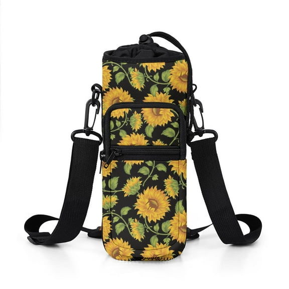 Water Bottle Carrier Holder Sling Bag Sleeve 25/32/40/64 Oz Insulated Sling Sleeve Case Cover with Strap Pockets for Men/Women Boys Girls