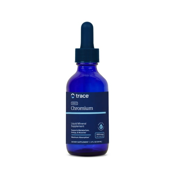 Trace Minerals Ionic Chromium - Liquid Chromium Drops for Metabolism, Muscle & Energy Support - Boron, Chloride & ConcenTrace - Natural & Bioavailable - Vegan & Gluten-Free - 2 fl oz (48 Servings)