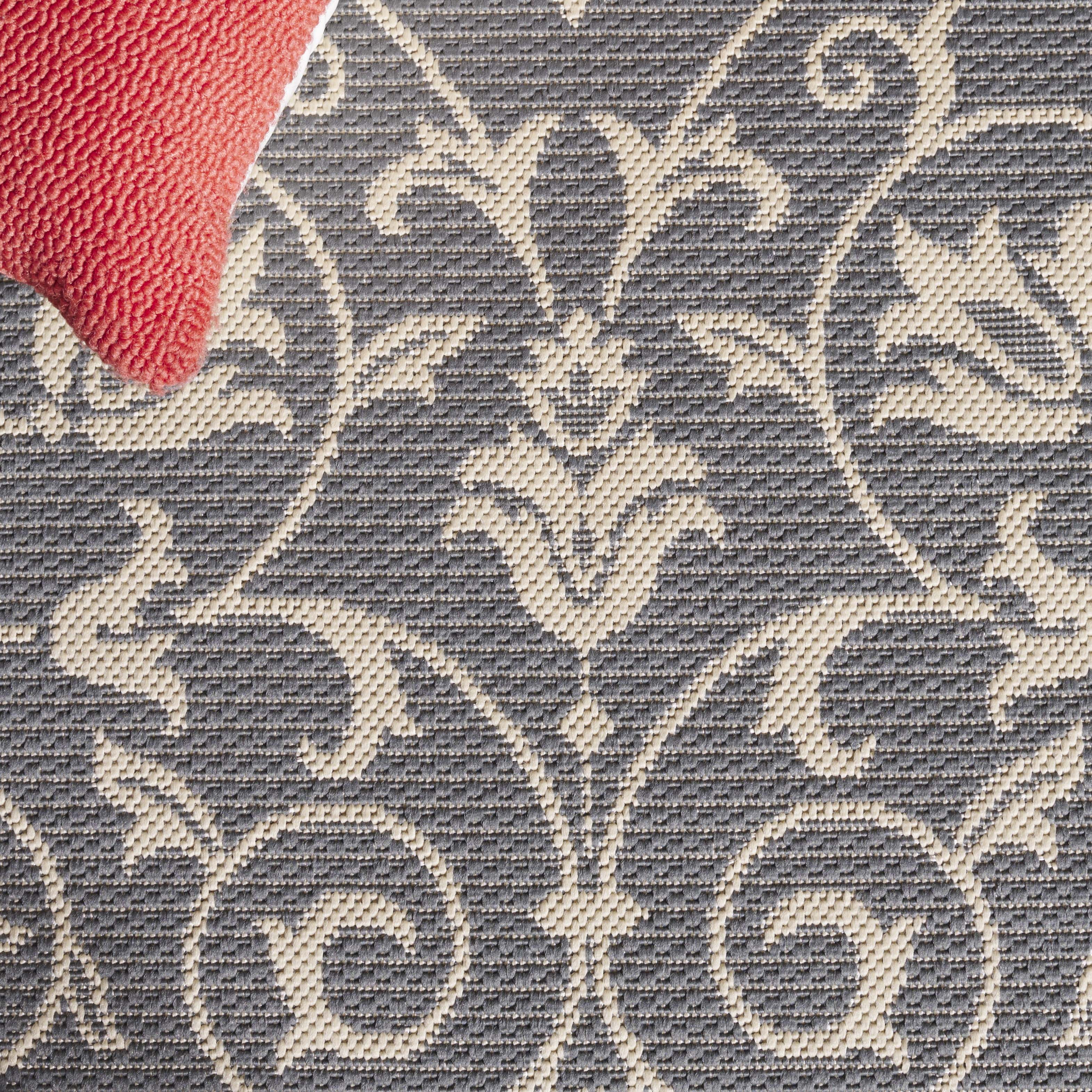 Safavieh Courtyard Nanda Botanical Indoor/Outdoor Runner Rug, Gray/Natural, 2'3" x 14'
